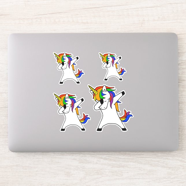 Adesivo Dabbing Unicorn Rainbow (Computador)
