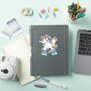 Adesivo Dabbing Unicorn with A Hockey Stick Unicorn Sports