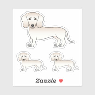 Adesivo Dachshund Cartoon Dogs English Cream Smooth Coat