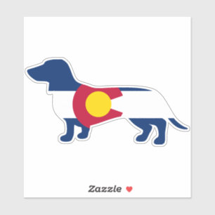Adesivo Dachshund Colorado Flag