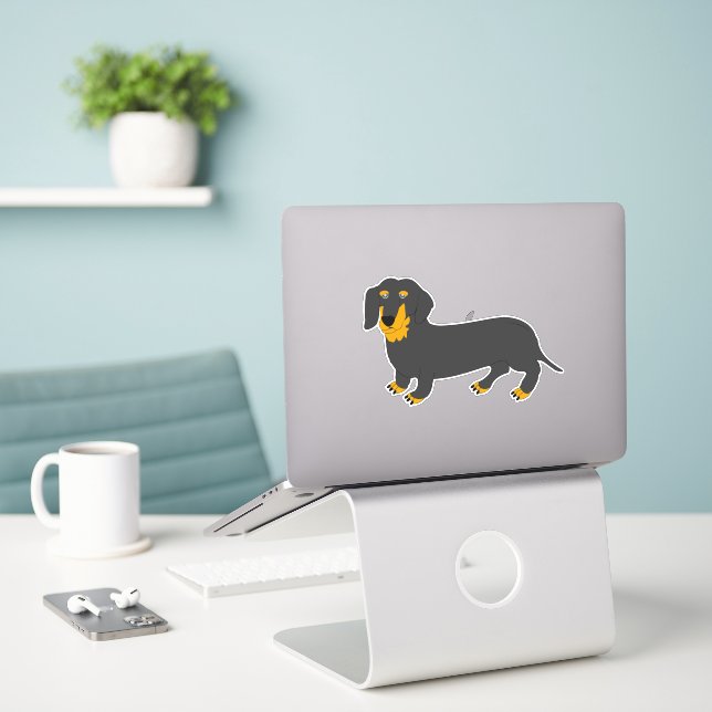 Adesivo Dachshund Design (Laptop na mesa)
