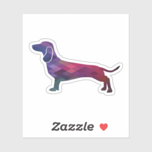 Adesivo Dachshund Dog Bree Silhouette Geo