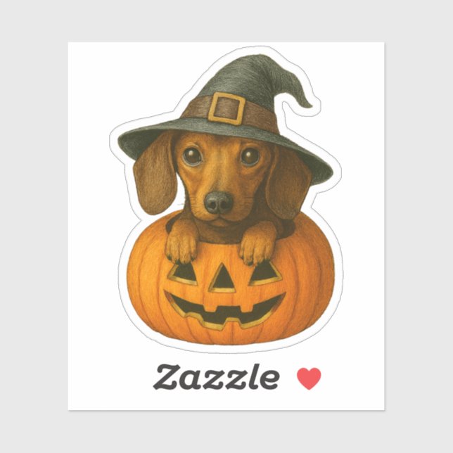 Adesivo Dachshund em Pumpkin (Folha)