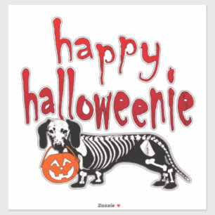 Adesivo Dachshund Halloween Figurume Feliz Halloweenie Mem