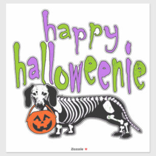 Adesivo Dachshund Halloween Figurume Feliz Halloweenie Mem