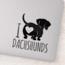 Adesivo Dachshund Love Custom Cut Stickers