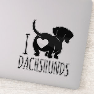 Adesivo Dachshund Love Custom Cut Stickers