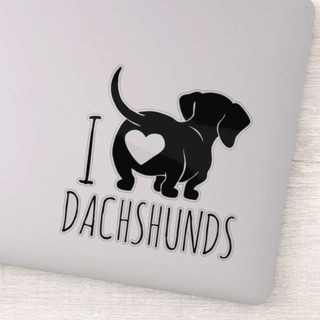 Adesivo Dachshund Love Custom Cut Stickers (Detalhe)