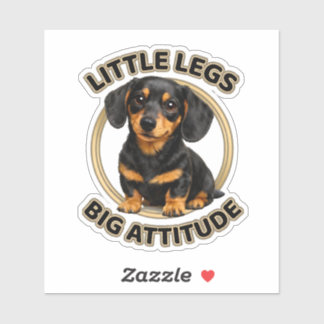 Adesivo Dachshund pernas pequenas grande atitude