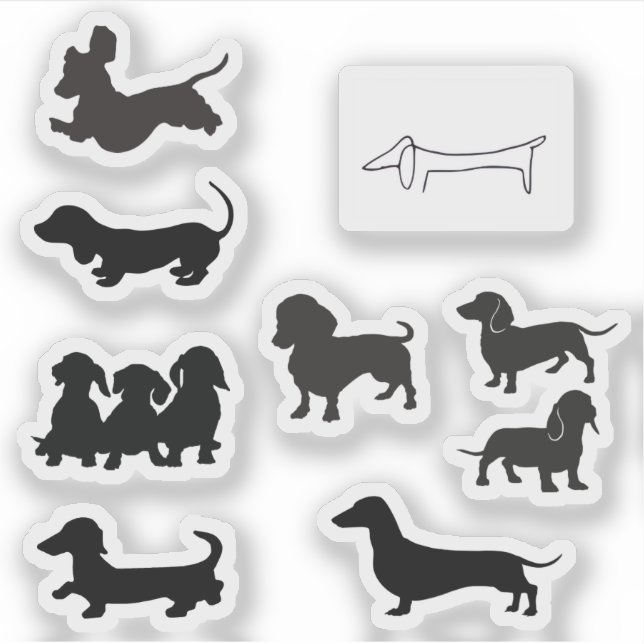 Adesivo Dachshund Silhueta Preta (Frente)