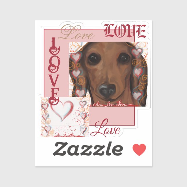 Adesivo Dachshund Vermelho      (Folha)