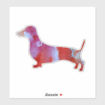 Dachshund Watercolor Art Rosa