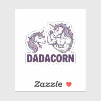 Adesivo Dadacorn Funny Unicorn Dad Vector Shirt Design_1