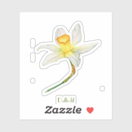 Adesivo Daffodil aquarela Vinheta de Corte Personalizado