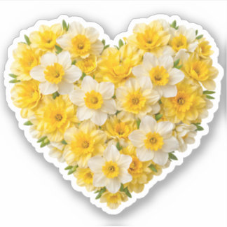 Adesivo Daffodil Heart March Birth Flower