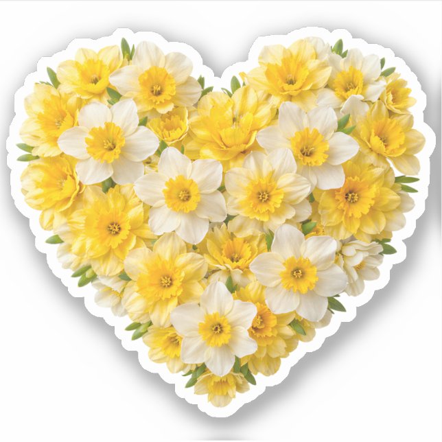 Adesivo Daffodil Heart March Birth Flower (Frente)