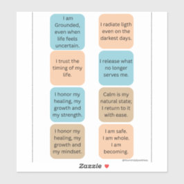 Adesivo Daily Positive Affirmations- 8 Wellness Stickers
