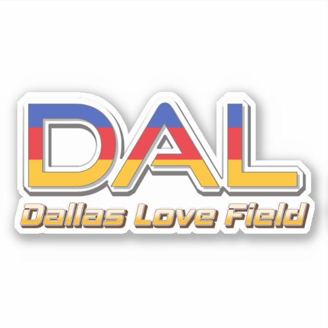 Adesivo Dallas Love Field DAL Airport Code (Frente)