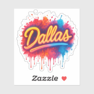 Adesivo Dallas Neon Street Art Splash - Cidade Vibrante Re