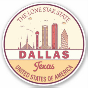 Adesivo Dallas Texas City Skyline Emblem