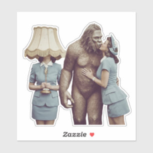 Adesivo Dama Antiga Beijando Sasquatch