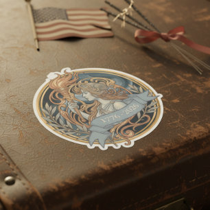 Adesivo Dama Liberdade Art Nouveau EUA 250 Motivo ID1303