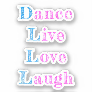 Adesivo Dança de amor ao vivo, azul-rosa e elegante