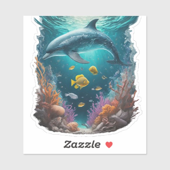 Adesivo Dança de golfinho (Folha)