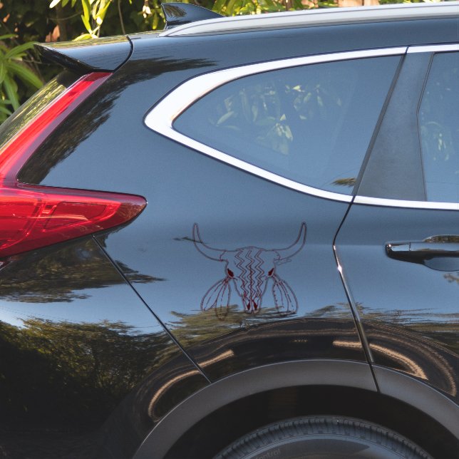 Adesivo Dança do Fantasma Vermelho Contorno vermelho do bú (Lado do carro)