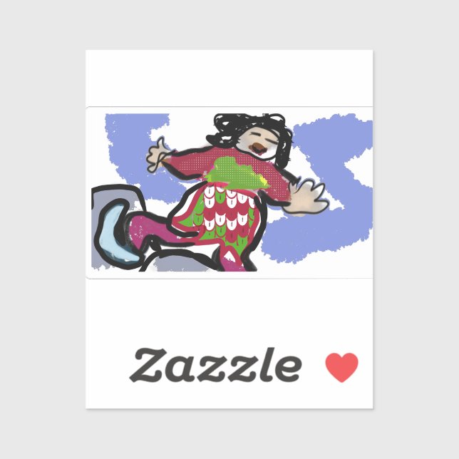 Adesivo dança do skate de gelo (Folha)