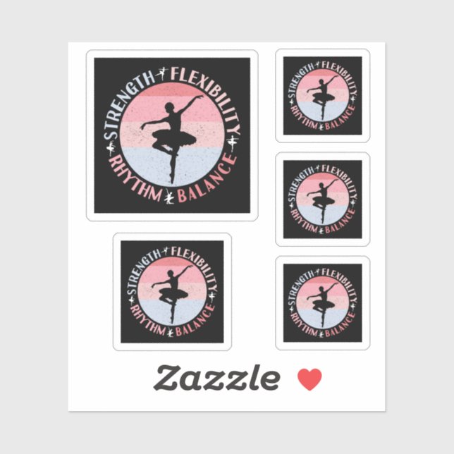 Adesivo Dançador de Balé Ballerina - Valores de Mindset (Folha)