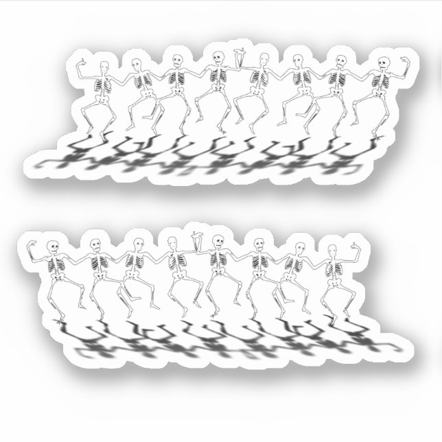 Adesivo Dançando esqueletos no Halloween (Frente)