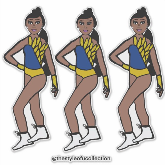 Adesivo Dançarina Blue Dourado nº 1 (Frente)