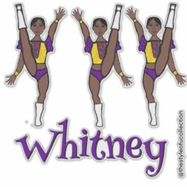 Adesivo Dançarina de Maiorette Amarela Roxa #1