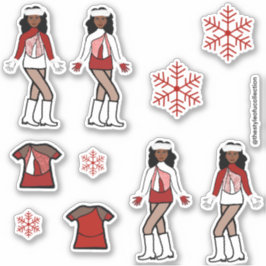 Adesivo Dançarina de Natal Red Sticker