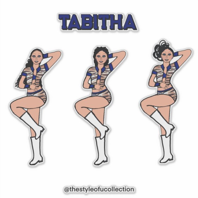 Adesivo Dançarina de Tigre Azul nº 2 (Frente)