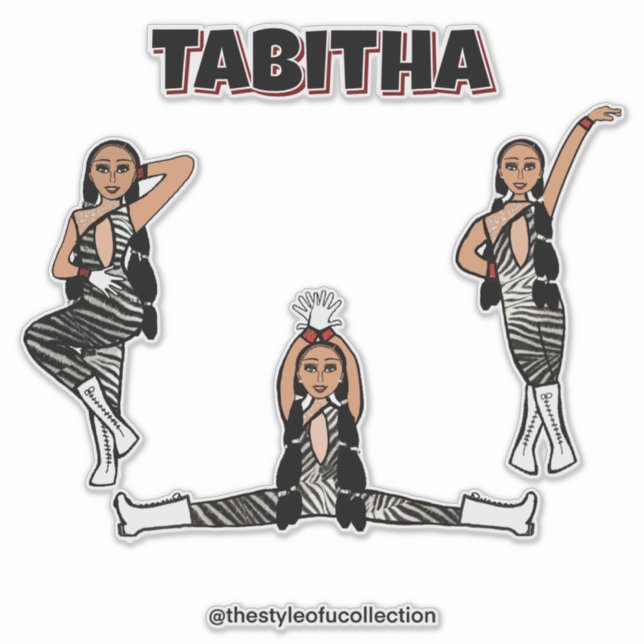 Adesivo Dançarina de Zebra Vermelha nº 4 (Frente)