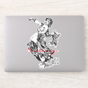 Adesivo Dançarino de Belly, árabe, dançarino Vintage Ar