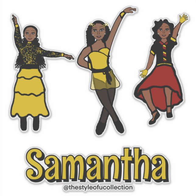 Adesivo Dançarino Preto Amarelo Vermelho Triplo (Frente)