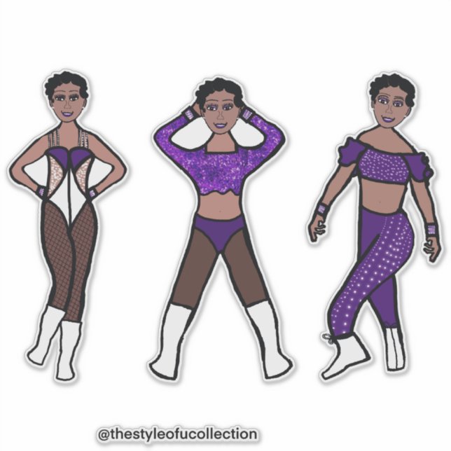 Adesivo Dançarino Roxo nº 1 com três estilos (Frente)