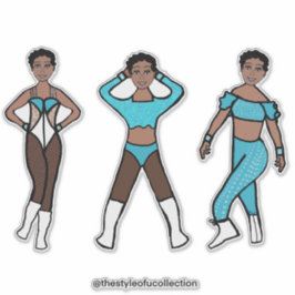 Adesivo Dançarino Triplo Aqua nº 1