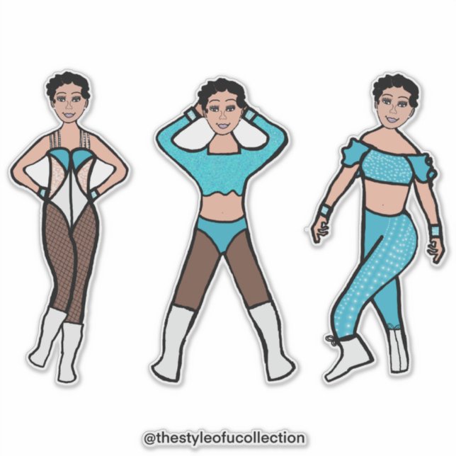 Adesivo Dançarino Triplo Aqua nº 2 (Frente)