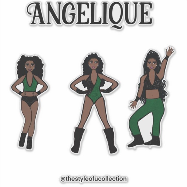 Adesivo Dançarino Verde Preto nº 1 (Frente)