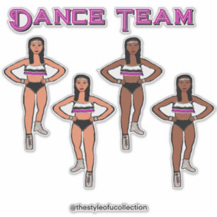 Adesivo Dançarinos brancos pretos rosa