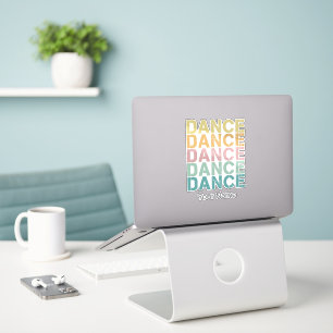 Adesivo Dance Vintage Lettering Para Retro Disco House