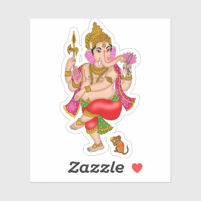 Adesivo Dancing Ganesha Sticker  (Folha)