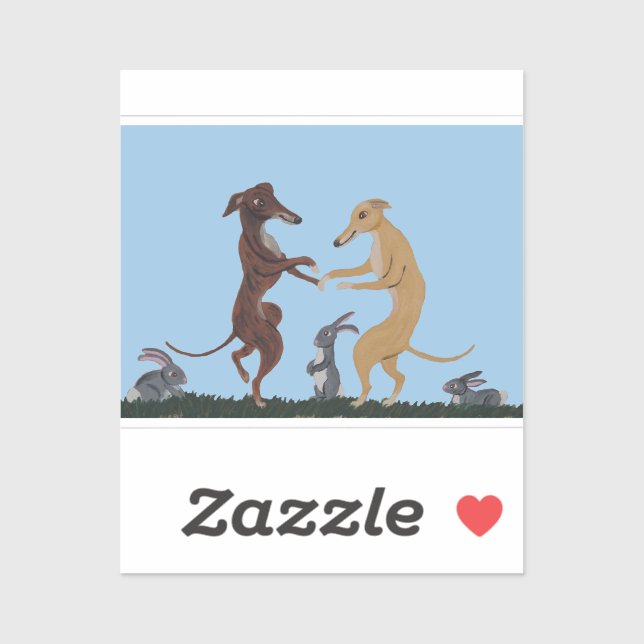 Adesivo Dancing Greyhounds & Bunny Friends Invitation (Folha)