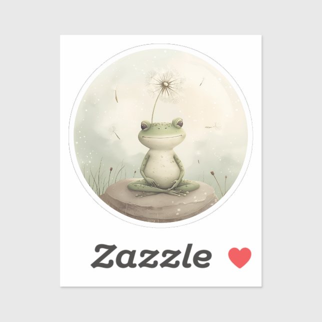 Adesivo dandelion de meditação de sapos (Folha)
