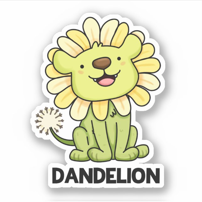 Adesivo Dandelion Funny Lion Pun (Frente)