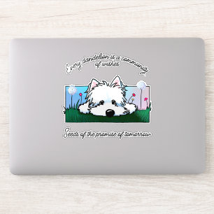 Adesivo Dandelion Westie Dog Custom-Cut Vinyl Sticker